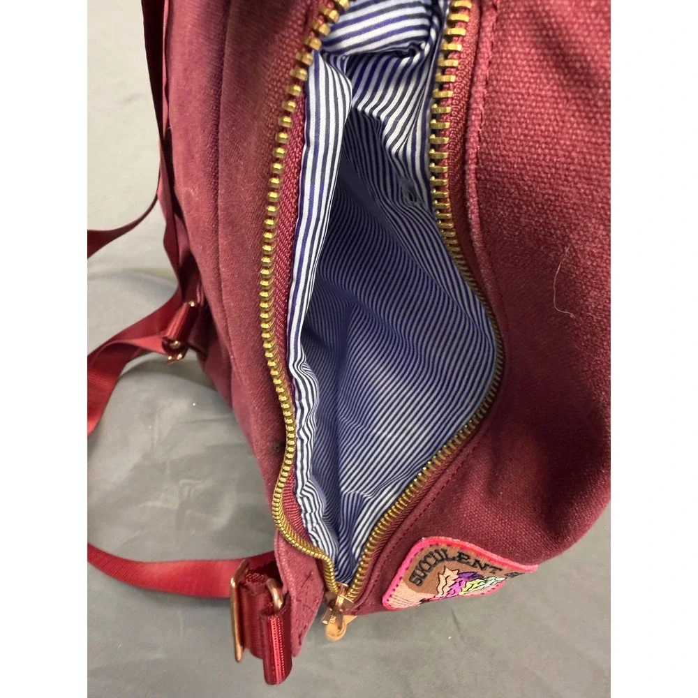 Herschel‎ Supply Co Select Series Burgundy Dawson Backpack Patches Leather Trim
